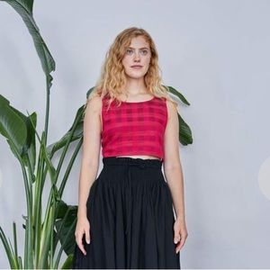 Rujuta Sheth silk mix backless crop top M